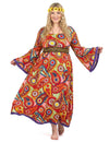 Disfraz vestido hippie talla grande mujer