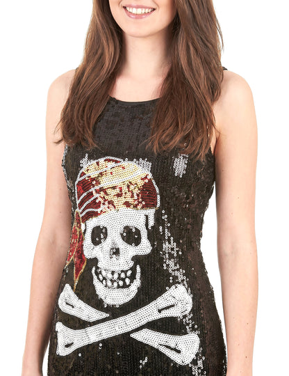 Disfraz vestido lentejuelas calavera