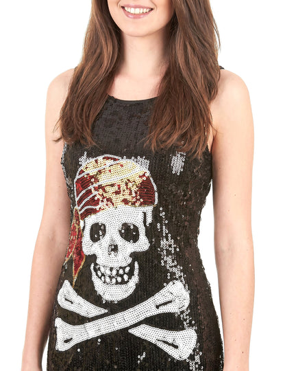 Disfraz vestido lentejuelas calavera