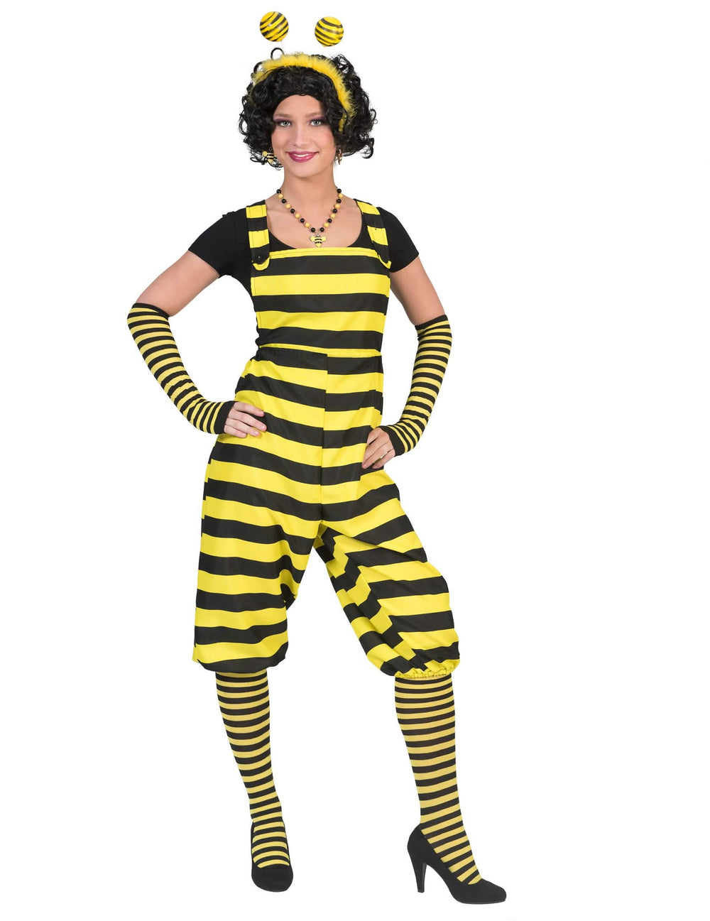 Disfraz petos de abeja para adulto amarillo y negro a rayas