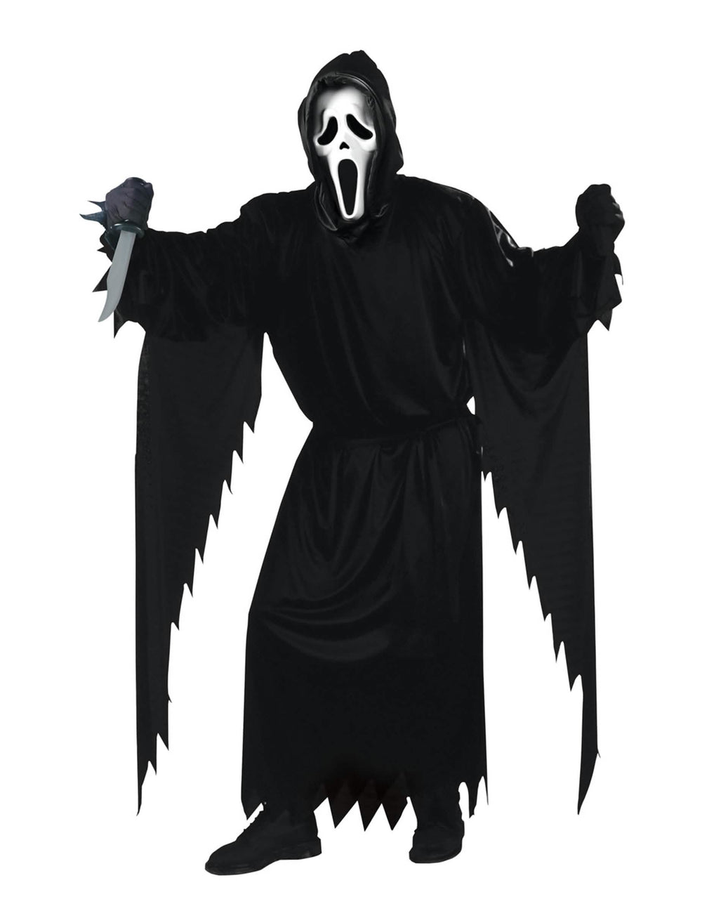 Disfraz Scream™ para hombre negro con máscara y cuchillo