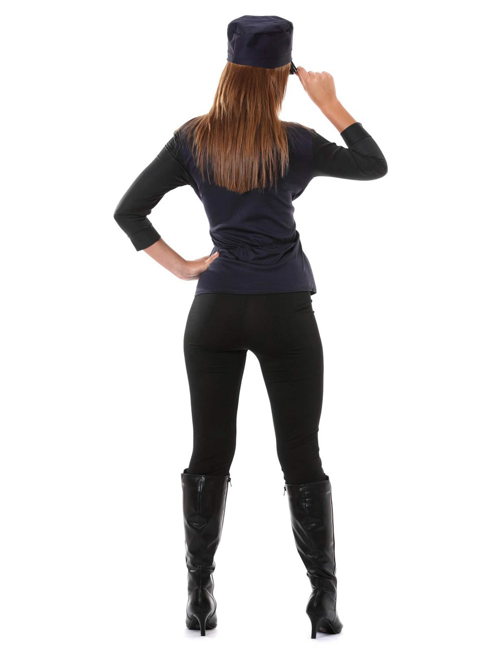 Vista trasera del disfraz sexy SWAT para mujer