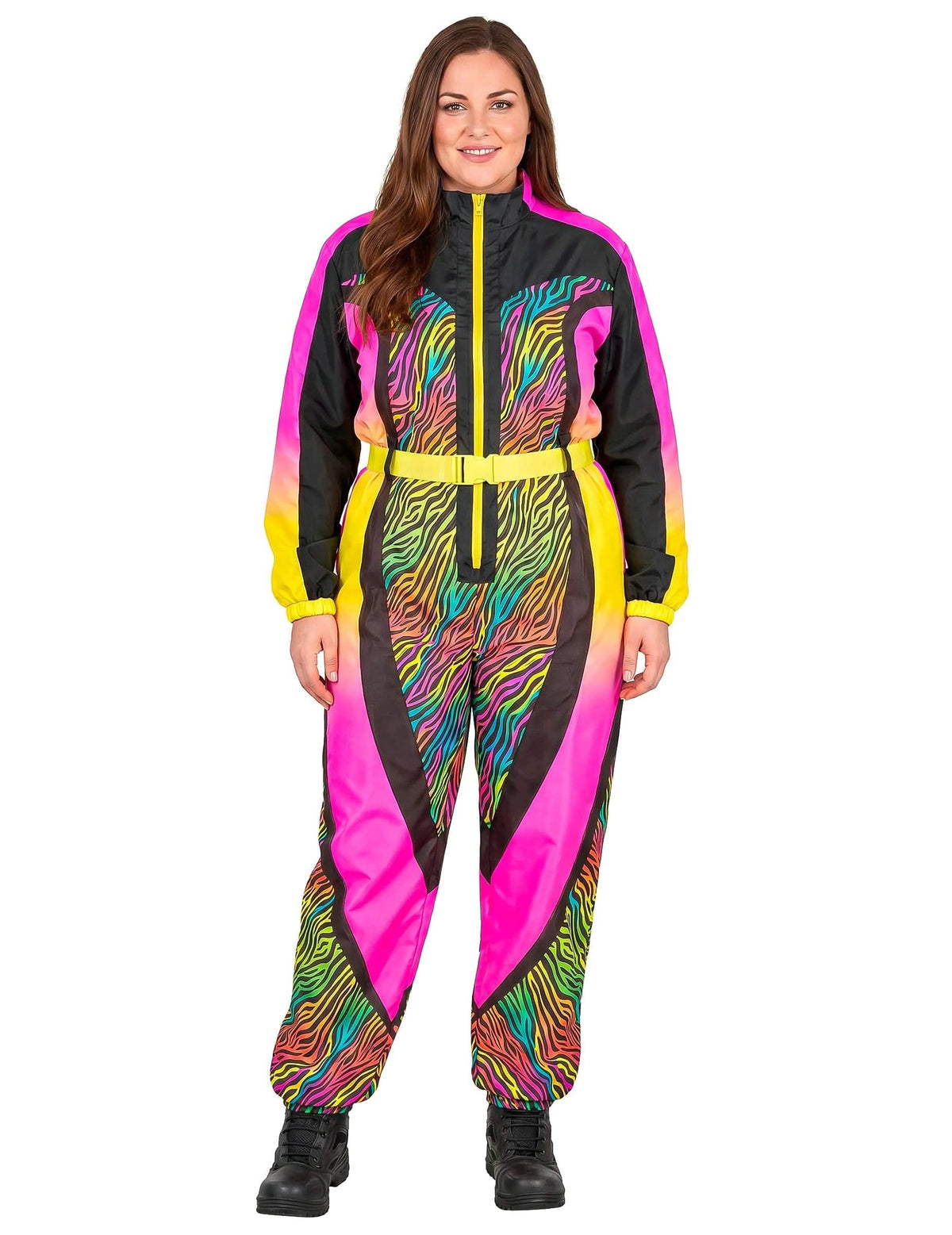 Disfraz de esquiador cebra multicolor de talla grande para adulto