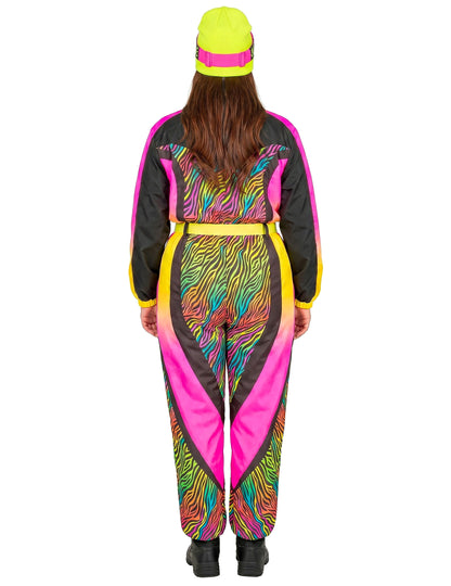 Disfraz de esquiador cebra multicolor de talla grande para adulto