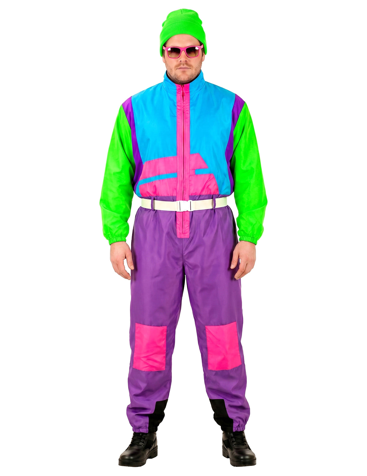 Disfraz de snowboarder fluorescente para adulto de talla grande