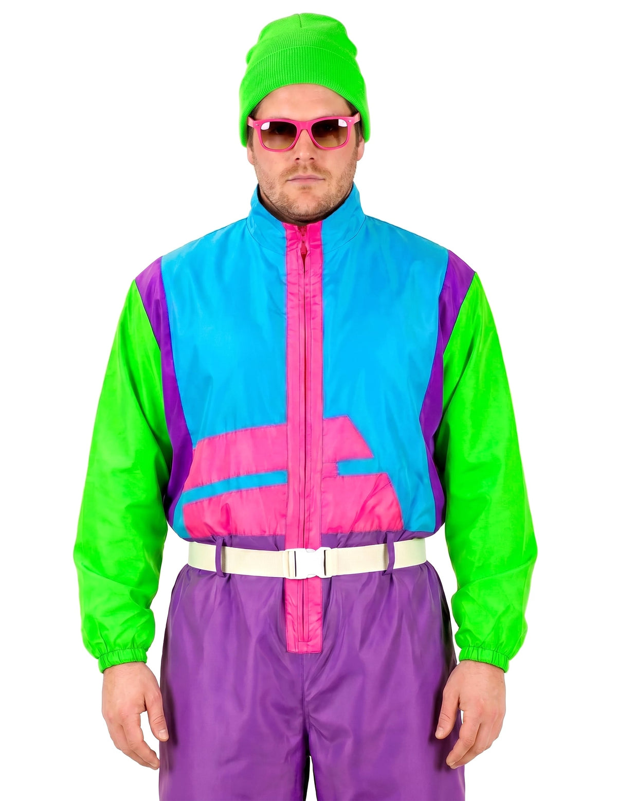 Disfraz de snowboarder fluorescente para adulto de talla grande