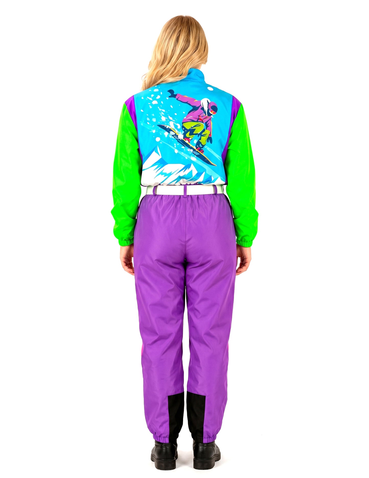 Disfraz de snowboarder fluorescente para adulto de talla grande