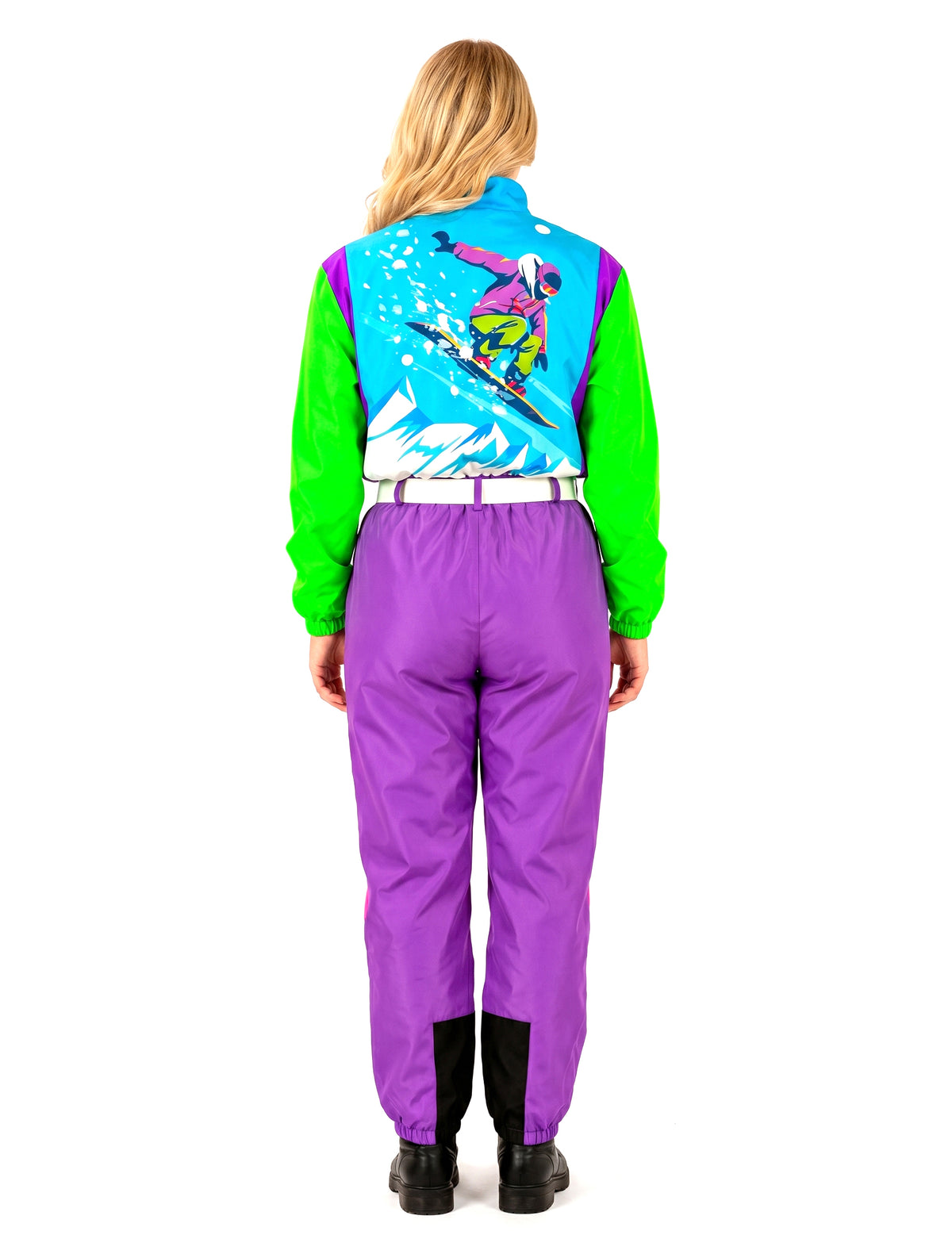 Disfraz de snowboarder fluorescente para adulto de talla grande