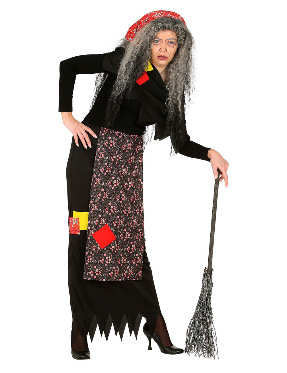 Vista general del disfraz de bruja befana para adulto