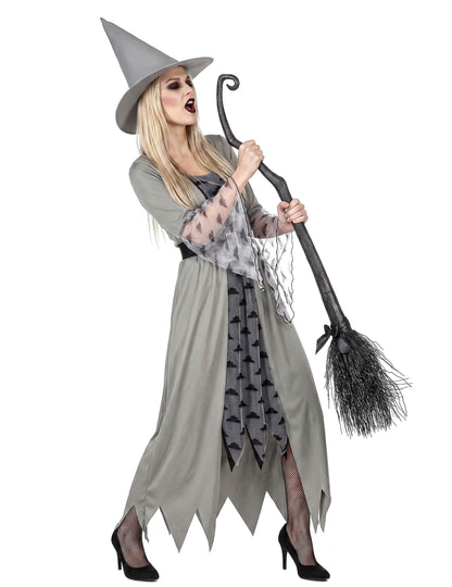 Disfraz de bruja gris mujer