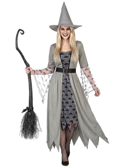 Disfraz de bruja gris mujer