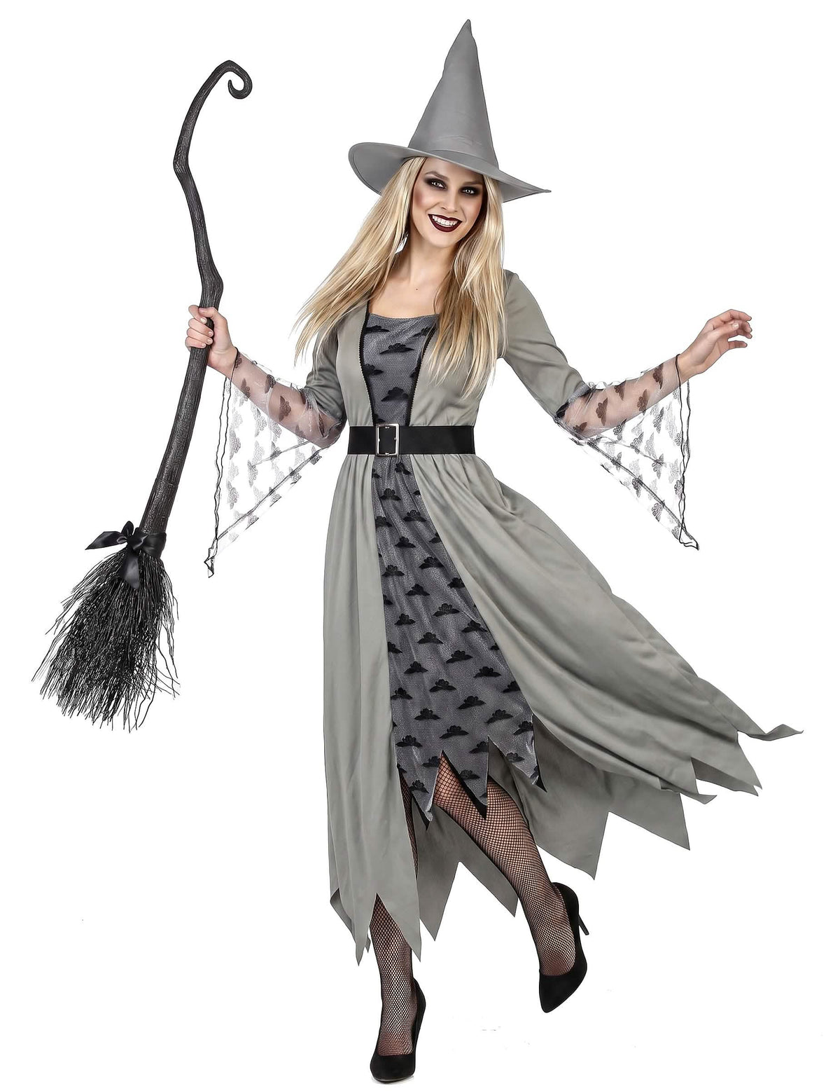 Disfraz de bruja gris mujer
