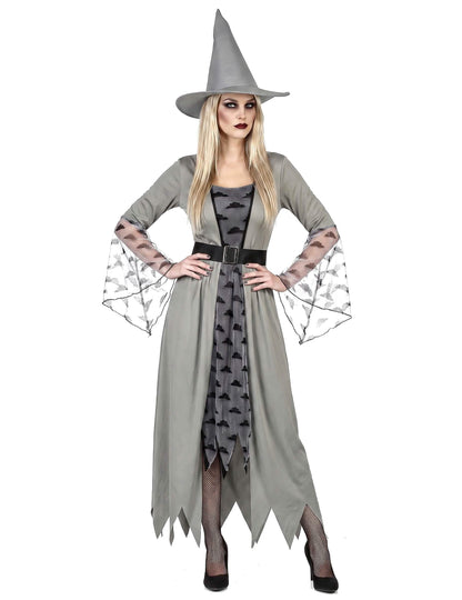 Disfraz de bruja gris mujer