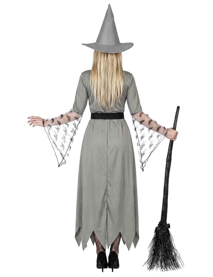 Disfraz de bruja gris mujer