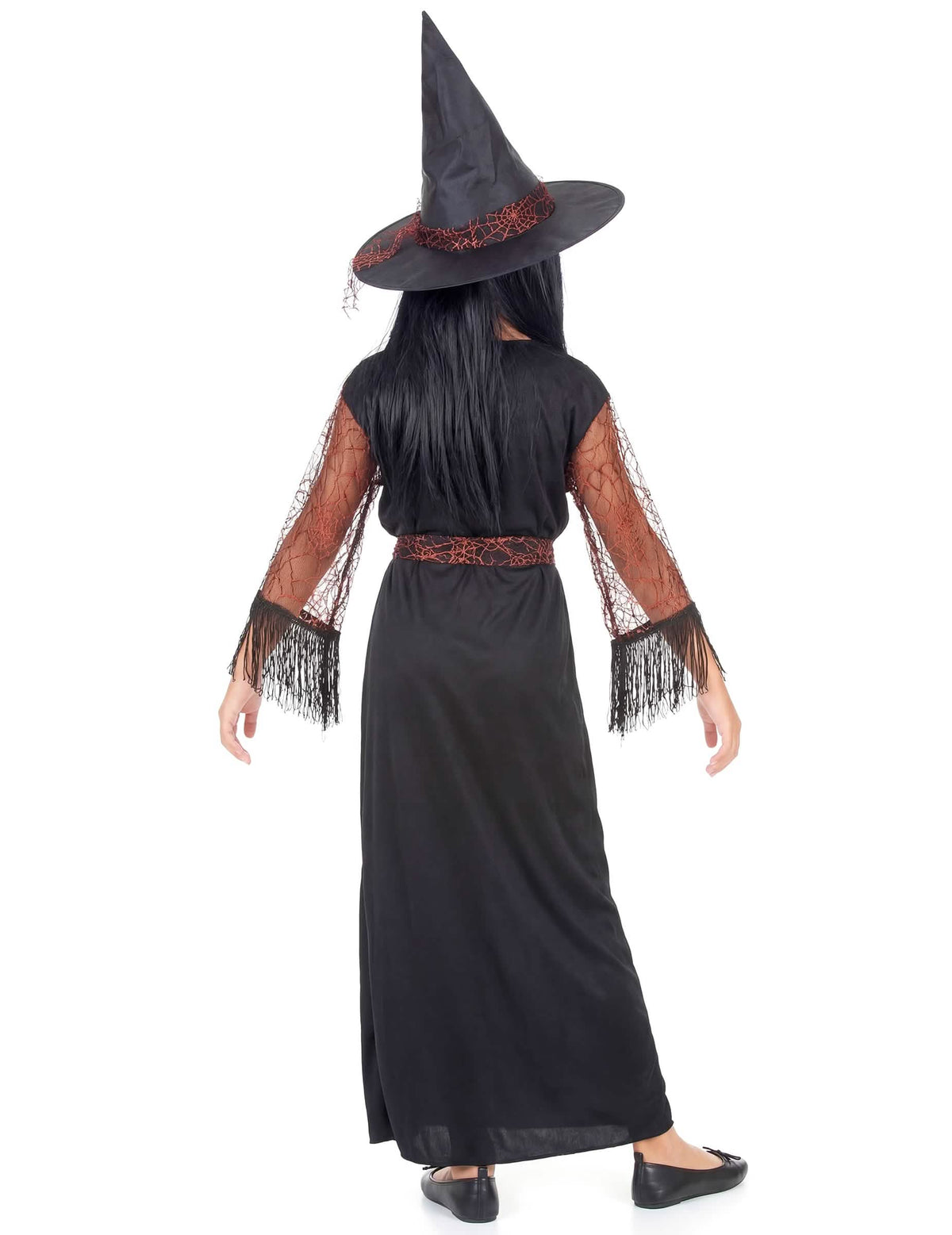 Vista trasera del disfraz de bruja halloween