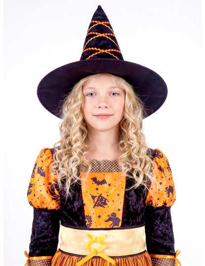 Déguisement sorcière orange fille Halloween