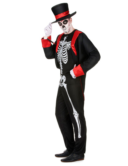 Disfraz de esqueleto chic hombre