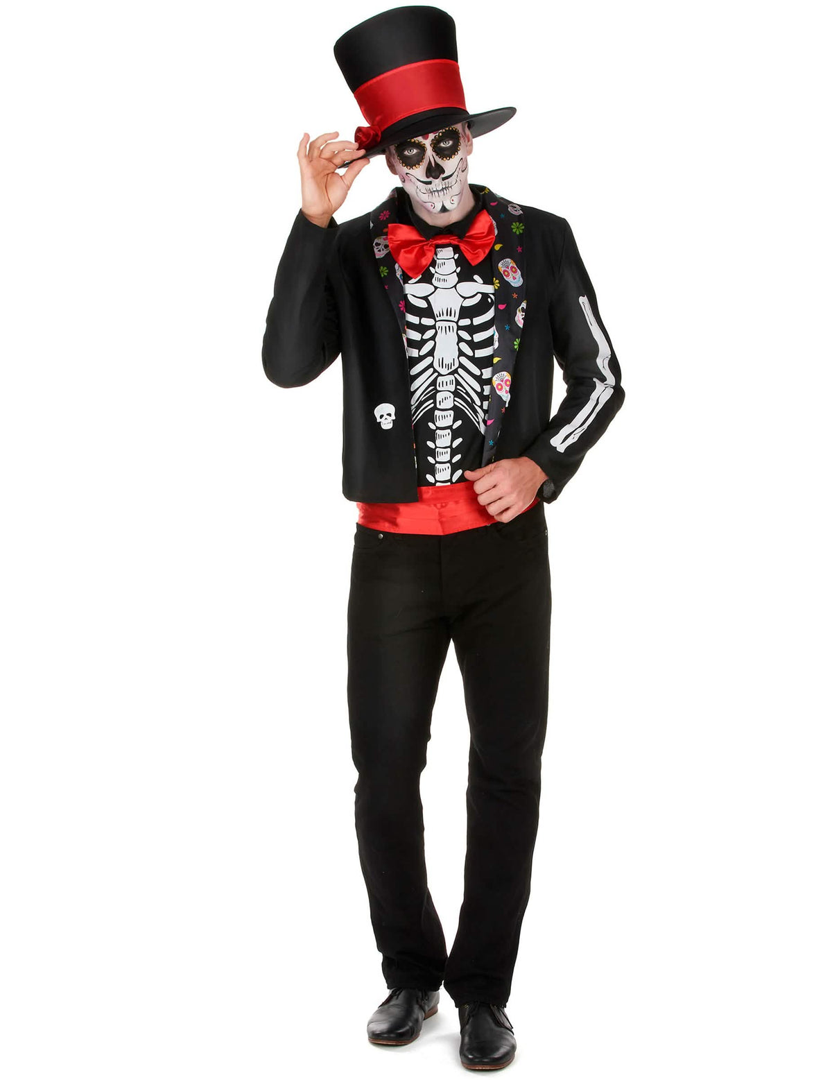 Disfraz de esqueleto Día de los Muertos hombre