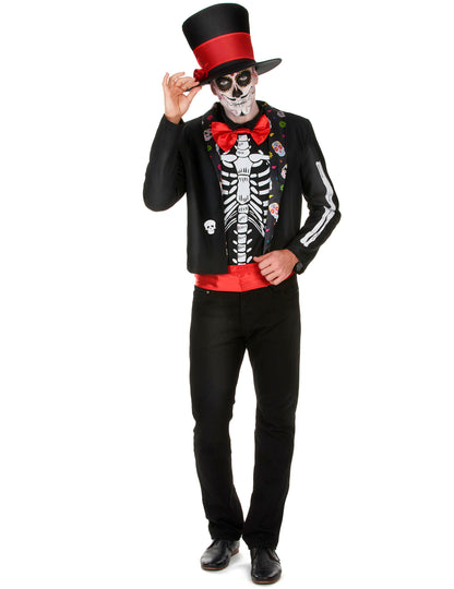 Disfraz de esqueleto Día de los Muertos hombre