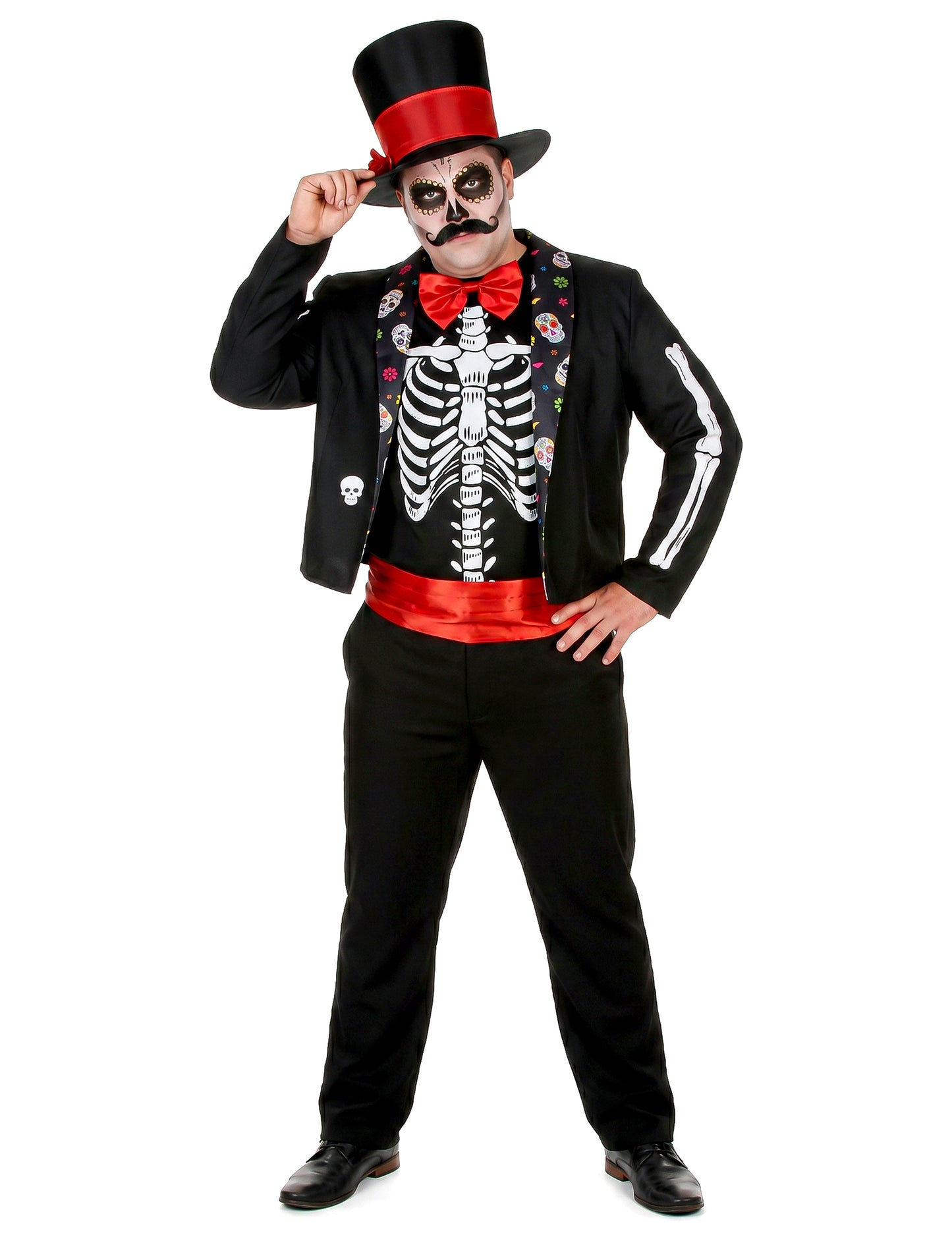 Disfraz de esqueleto Día de los Muertos hombre