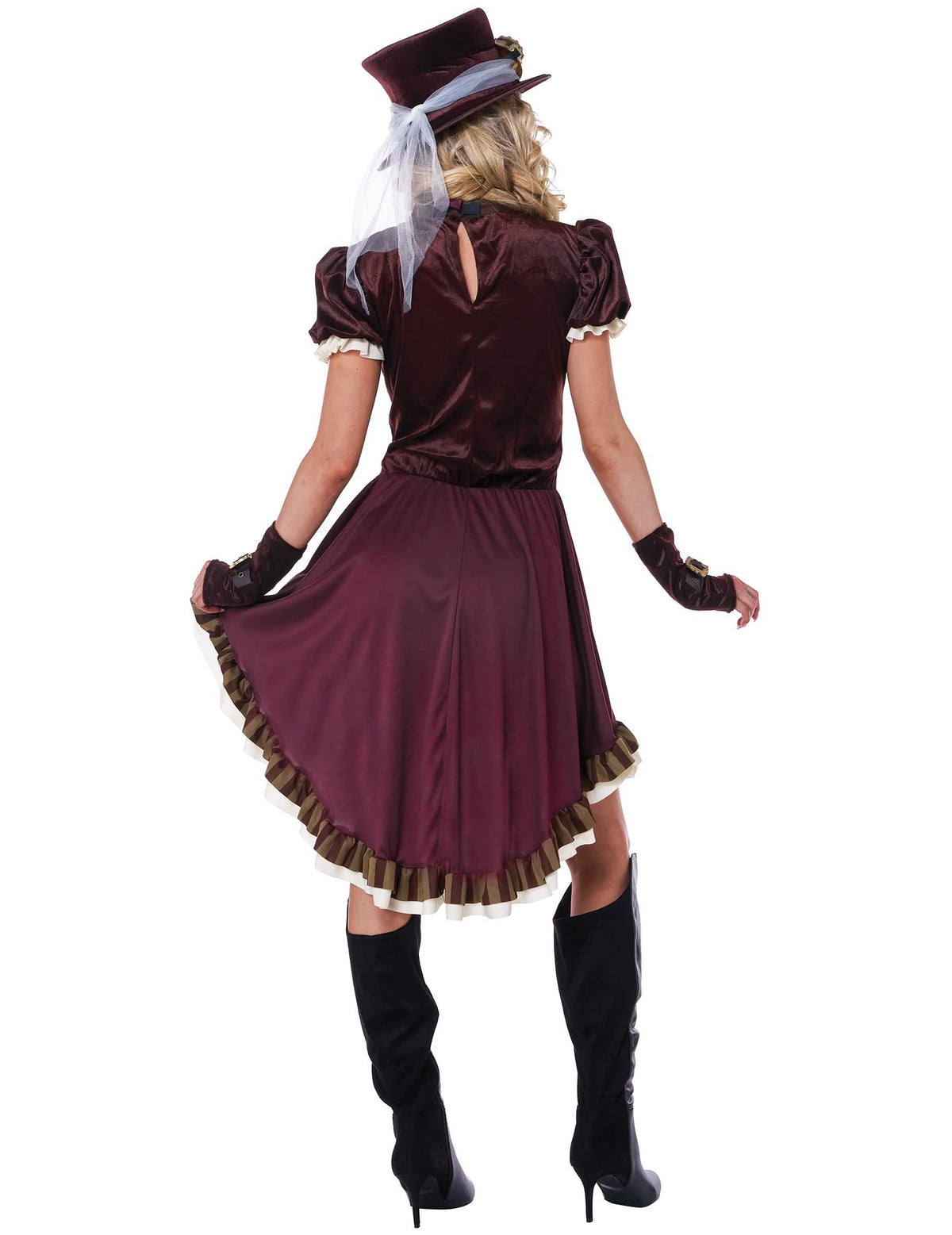 Disfraz Steampunk mujer bordeos
