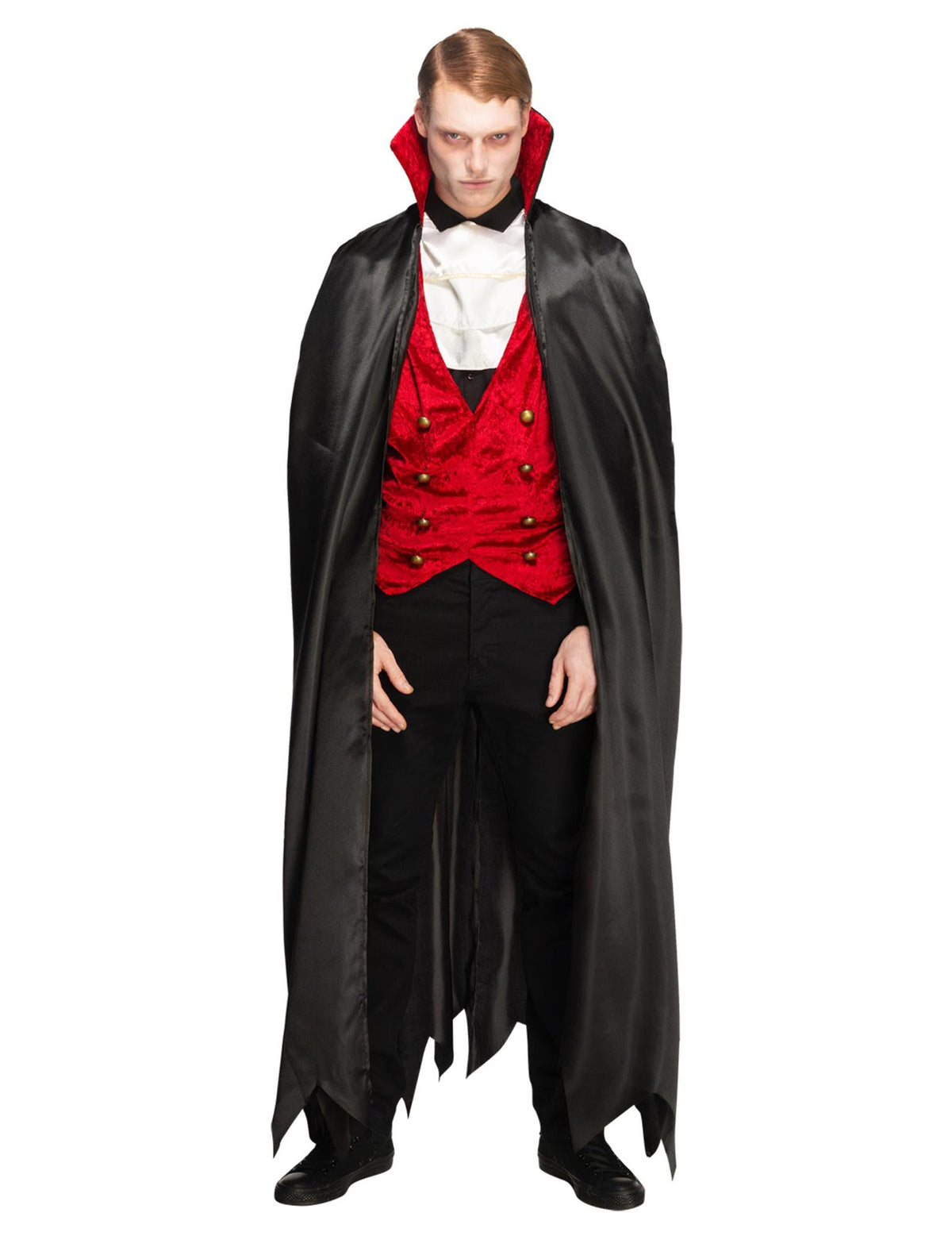 Vue de face du déguisement de vampire avec cape