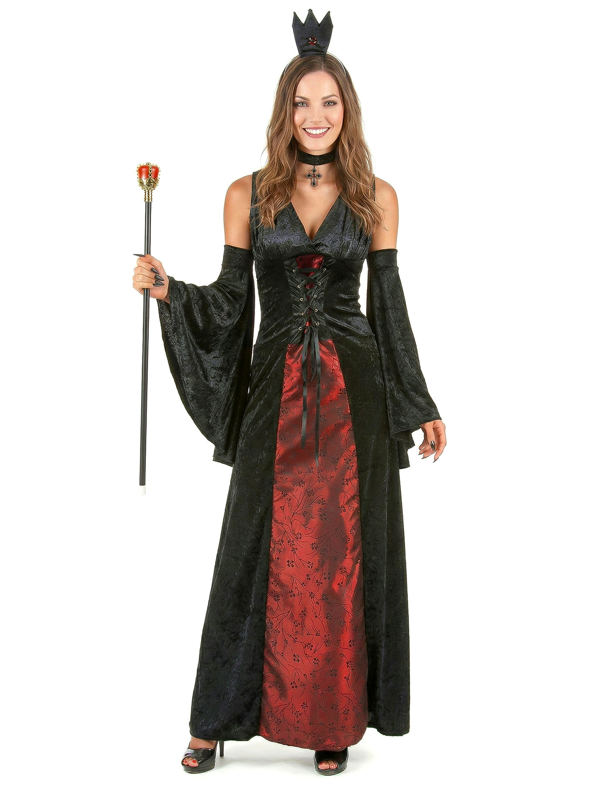 Vue de face du déguisement vampire chic pour femme