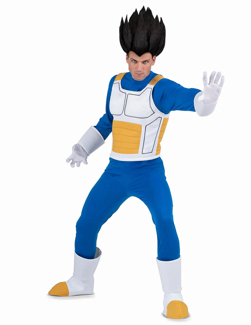 Déguisement Vegeta Dragon Ball Z™ pour adulte bleu et blanc avec armure et perruque
