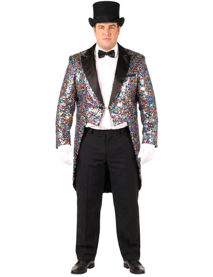 Disfraz de chaqueta de Carnaval con lentejuelas multicolores para hombre