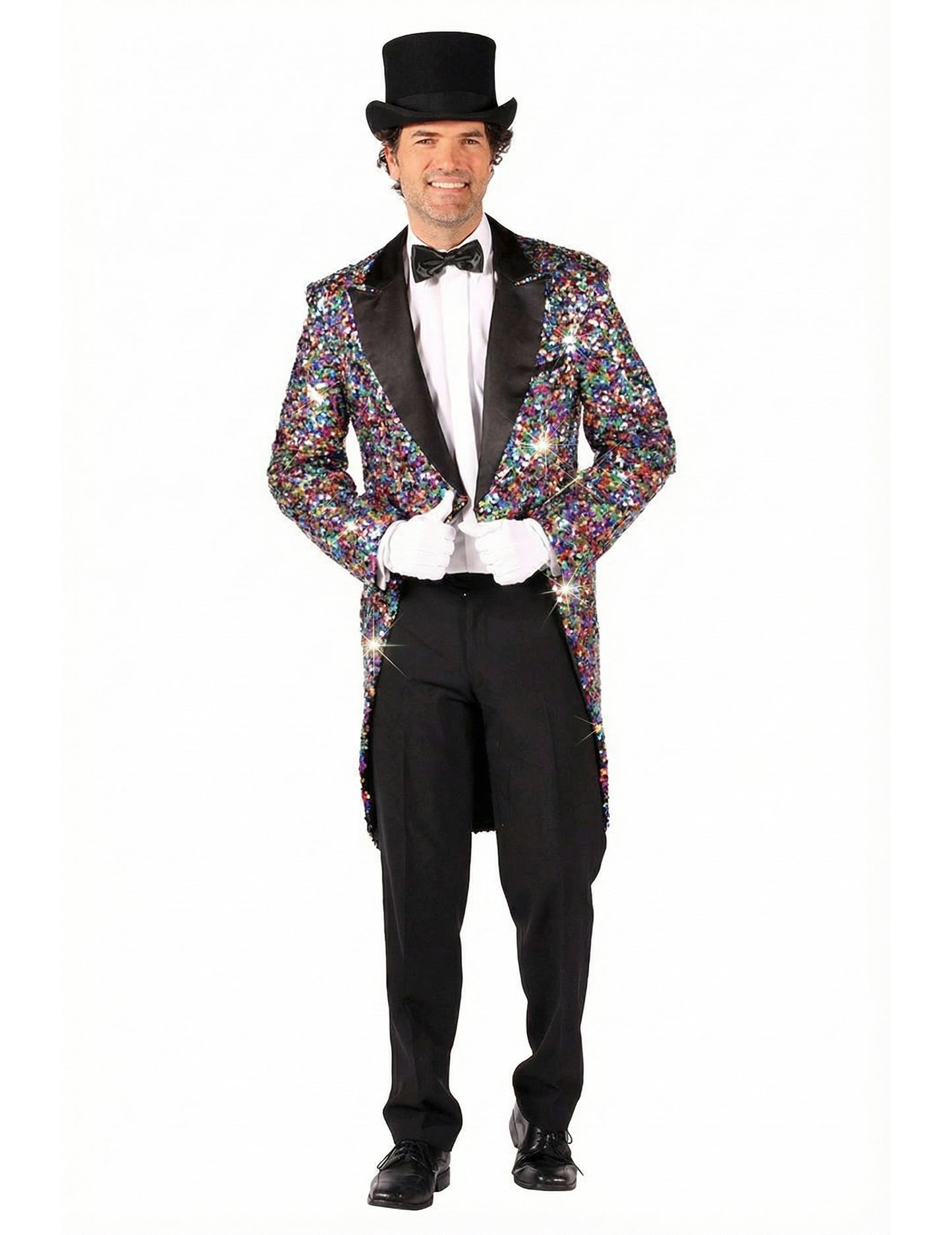 Disfraz de chaqueta de Carnaval con lentejuelas multicolores para hombre