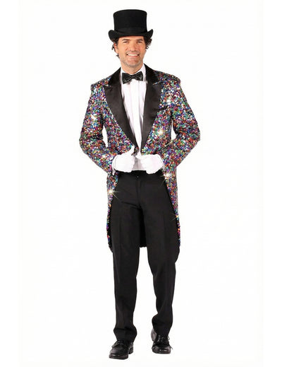 Disfraz de chaqueta de Carnaval con lentejuelas multicolores para hombre