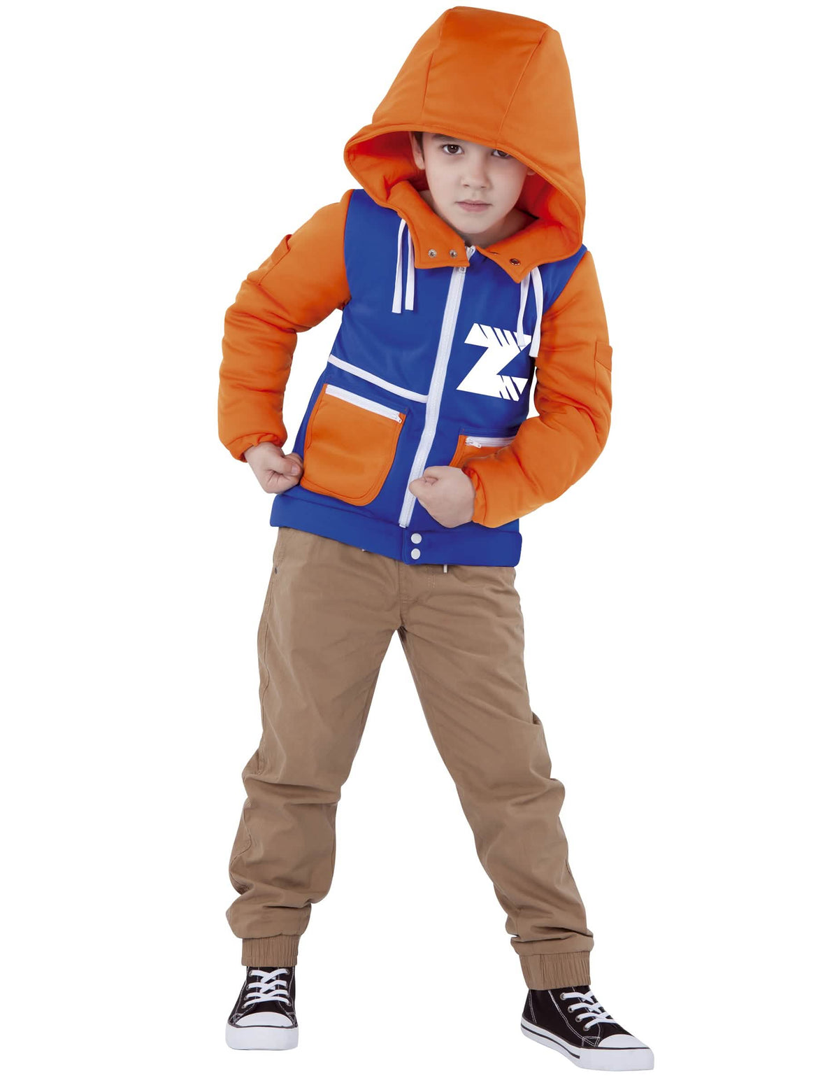 Déguisement veste Invizimals™ pour enfant bleu et orange à capuche