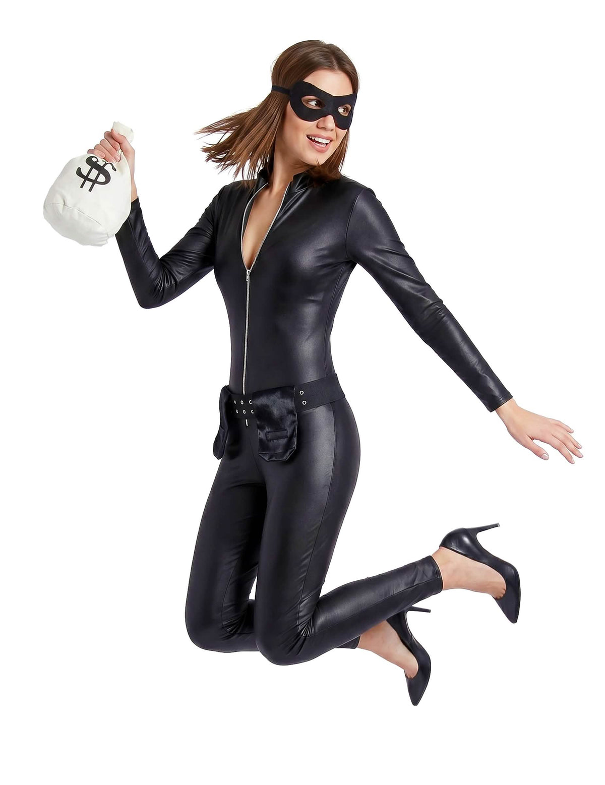 Disfraz de ladrona enmascarada sexy mujer