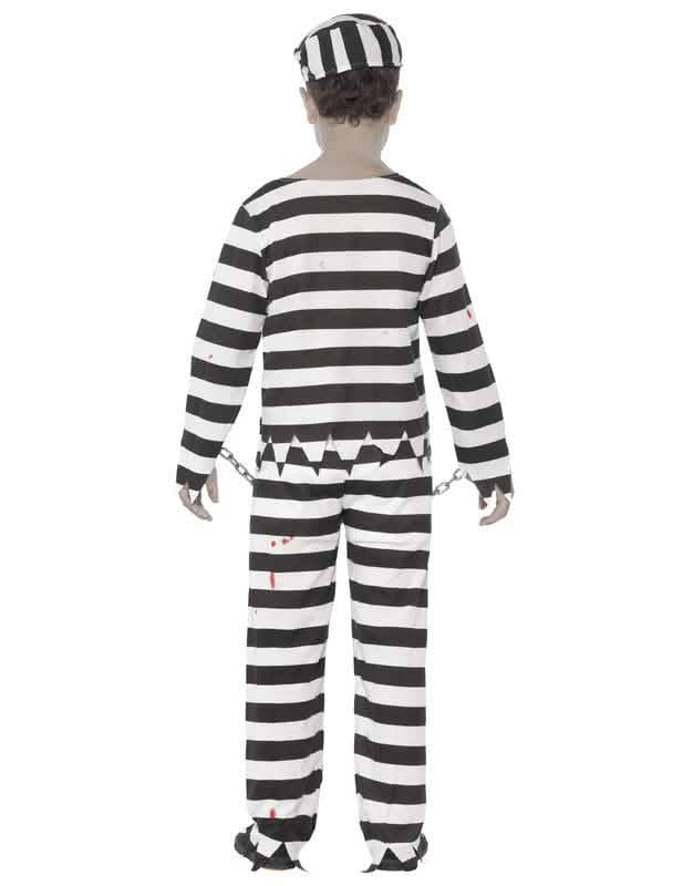 Vue de dos du déguisement zombie prisonnier garçon Halloween