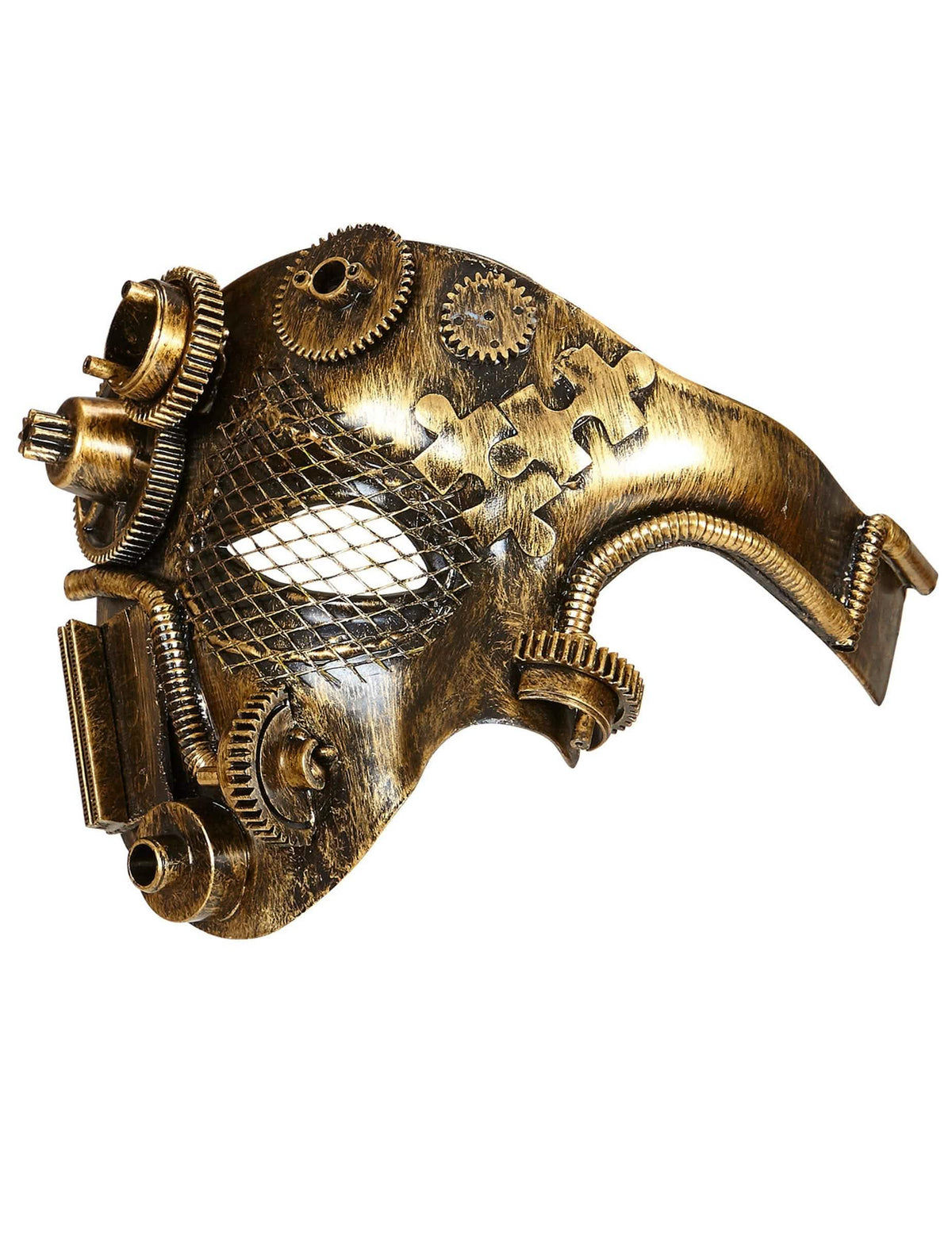 Vista de perfil del medio máscara steampunk para adulto