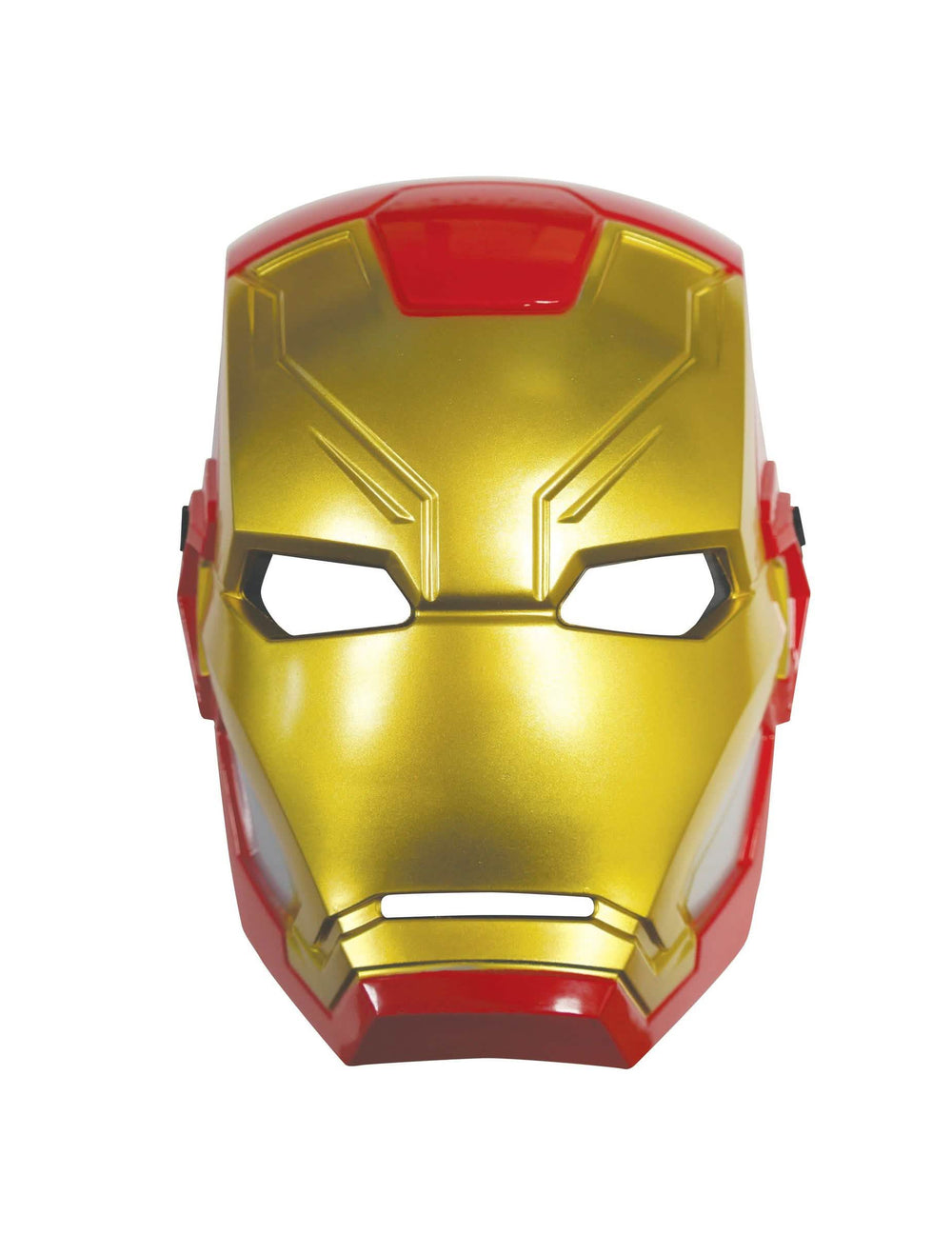 Vista frontal de la media máscara de plástico Iron Man