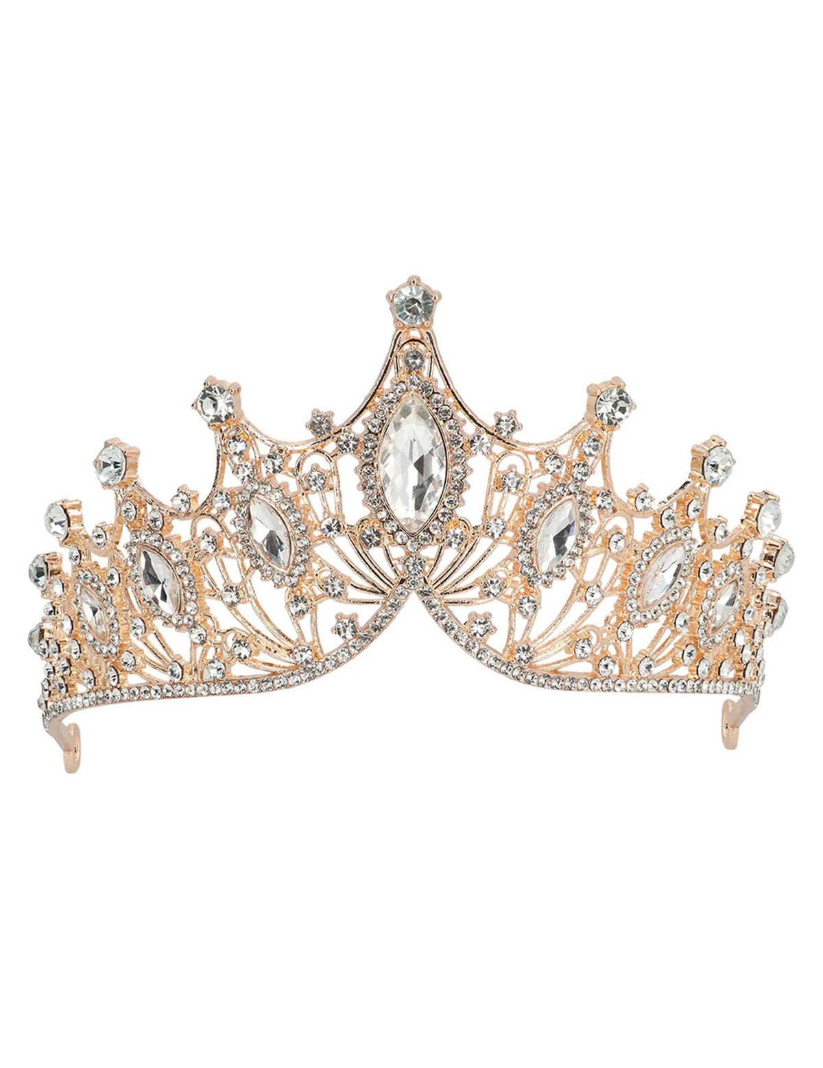 Diadema real metálica oro rosa para adulto