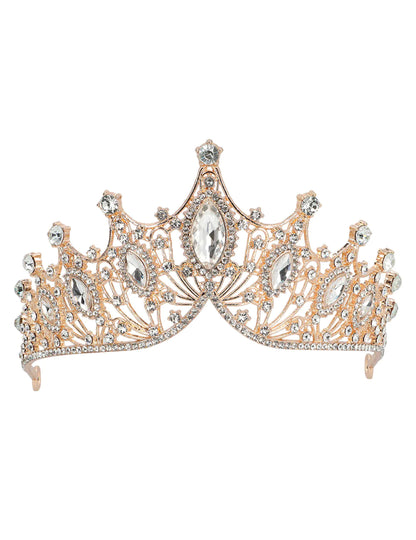 Diadema real metálica oro rosa para adulto