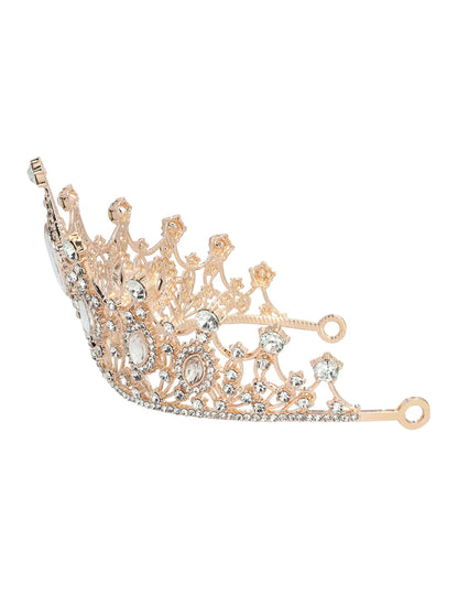 Diadema real metálica oro rosa para adulto