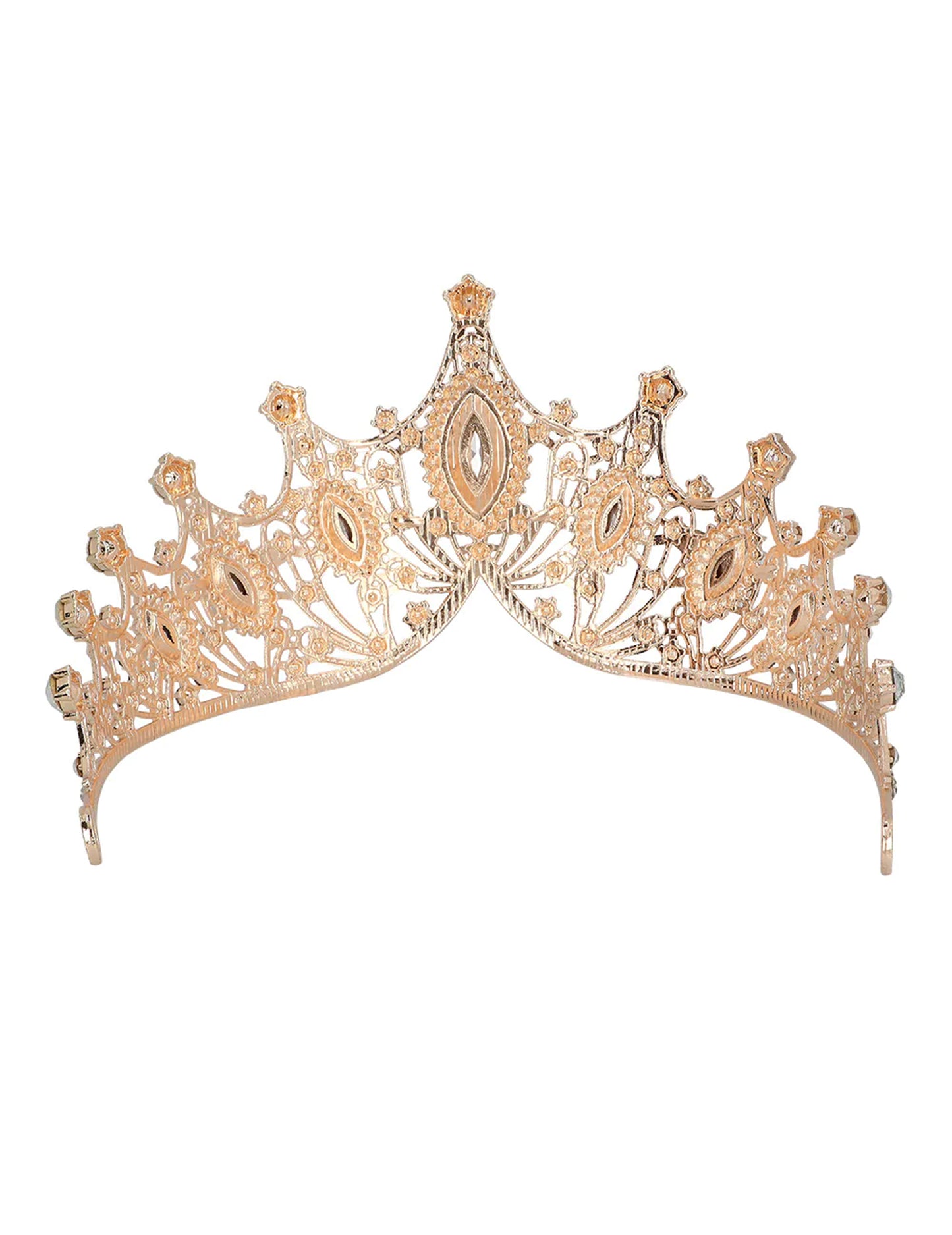 Diadema real metálica oro rosa para adulto