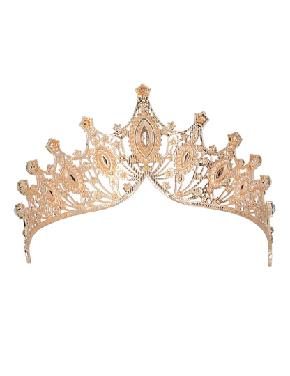 Diadema real metálica oro rosa para adulto