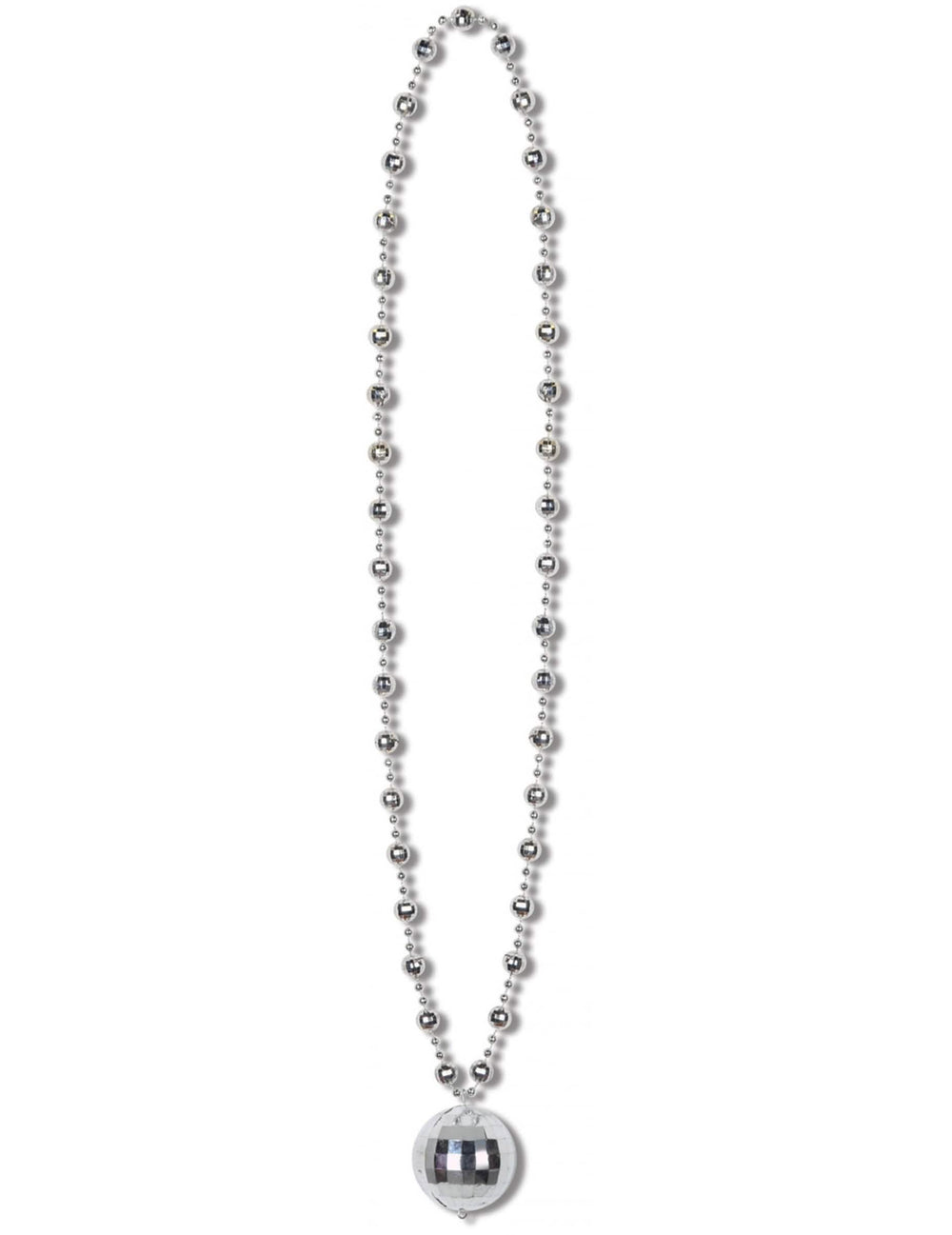 Collier boule Disco pour adulte argenté