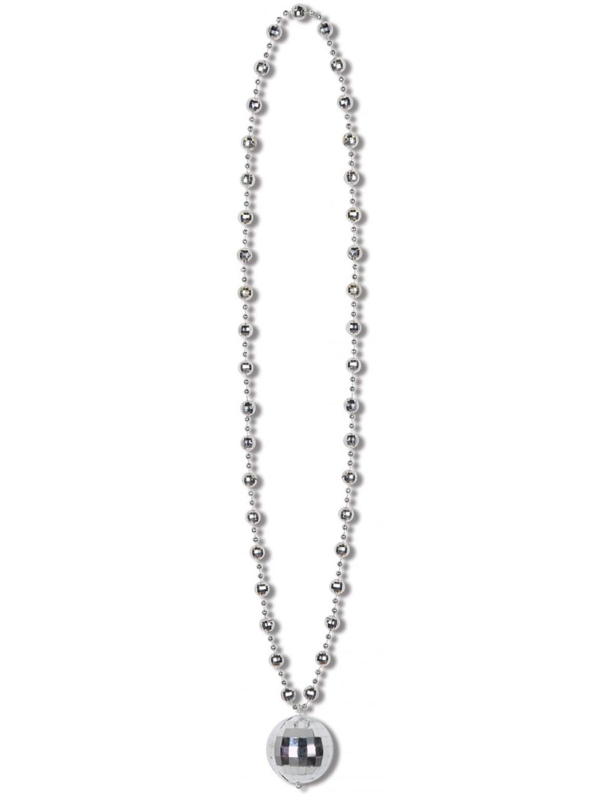Collier boule Disco pour adulte argenté