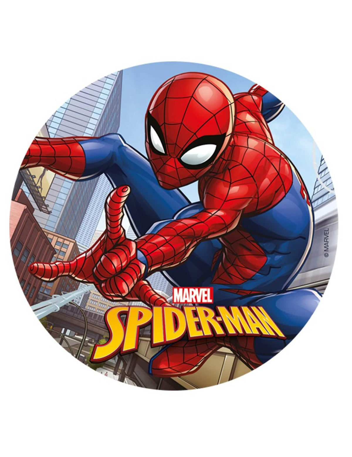 Disco de oblea Spiderman para niño rojo y azul