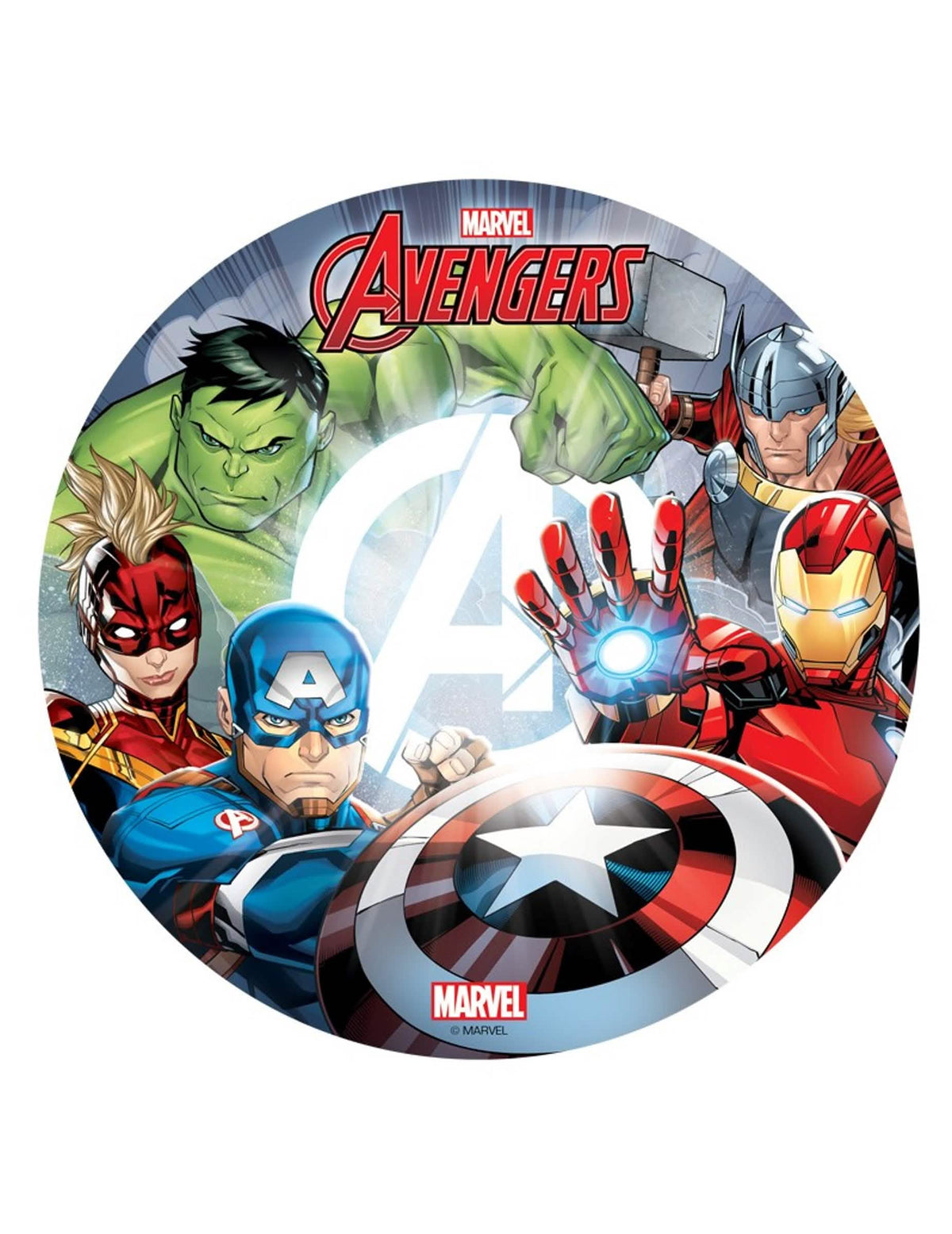 Disque en azyme Avengers pour enfant multicolore avec Hulk Iron Man et Captain America