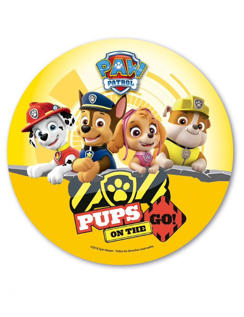 Disco de oblea La Patrulla Canina amarillo