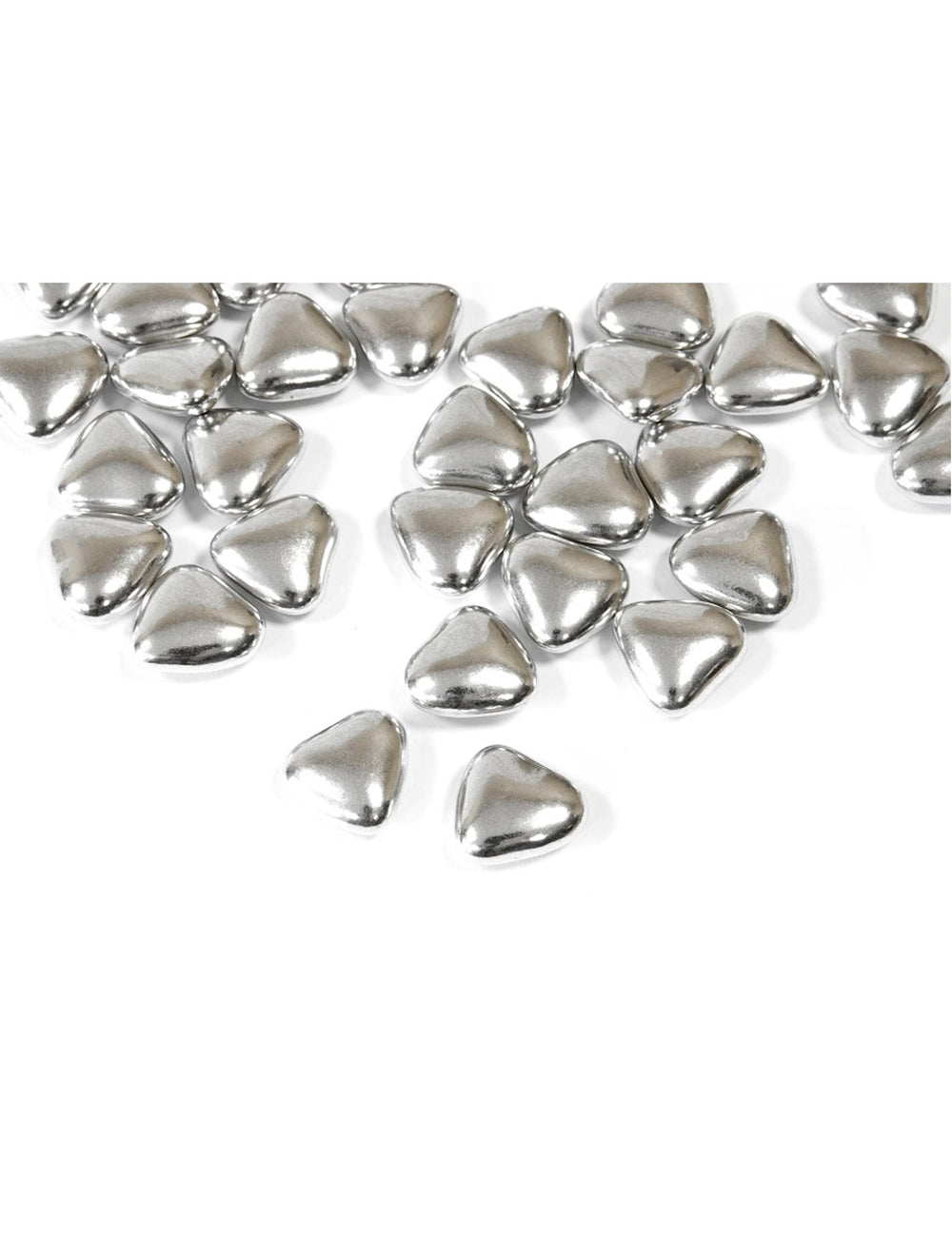 Dragées mini coeur chocolat couleur argent