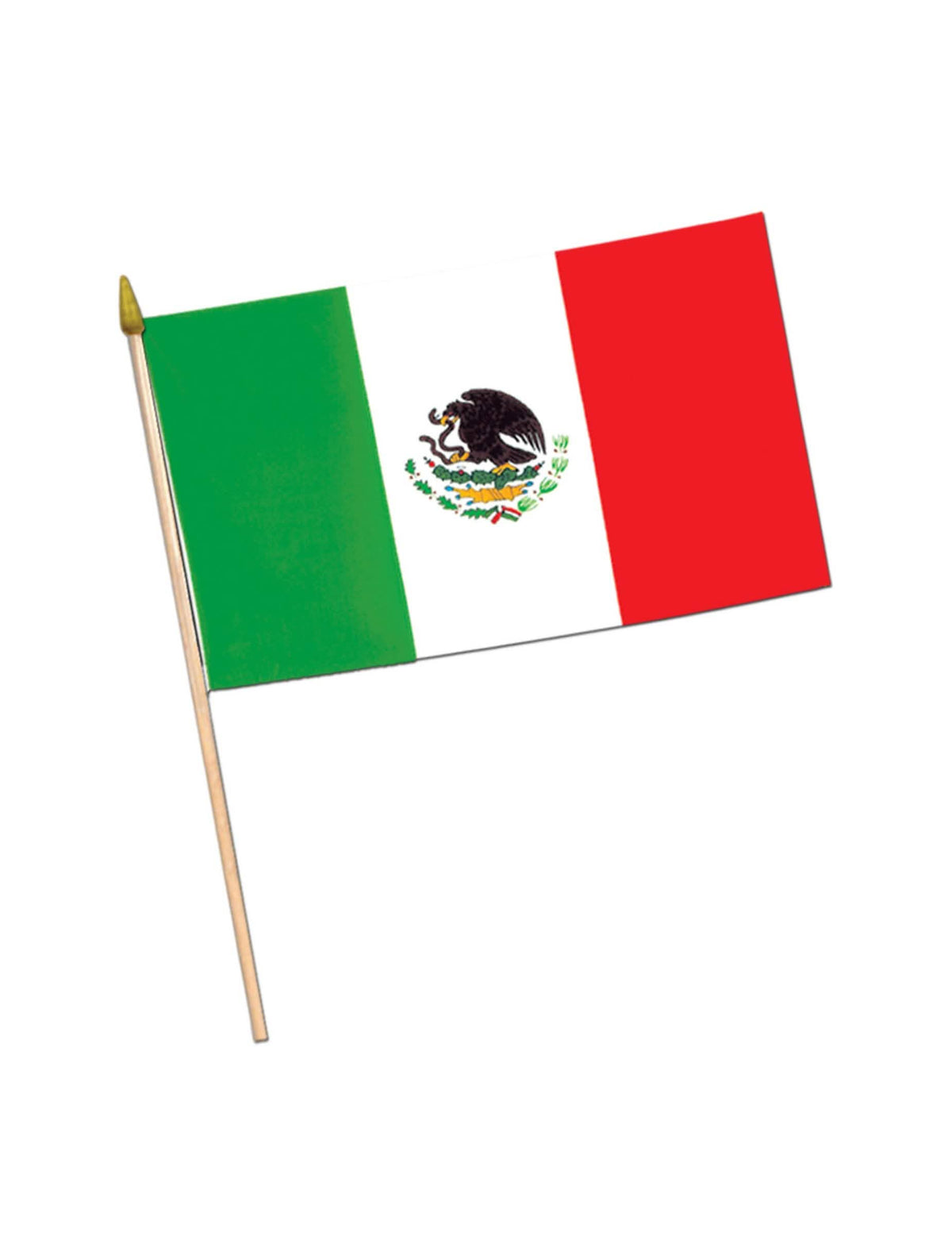 Bandera de México para fiesta verde blanco rojo con asta de madera