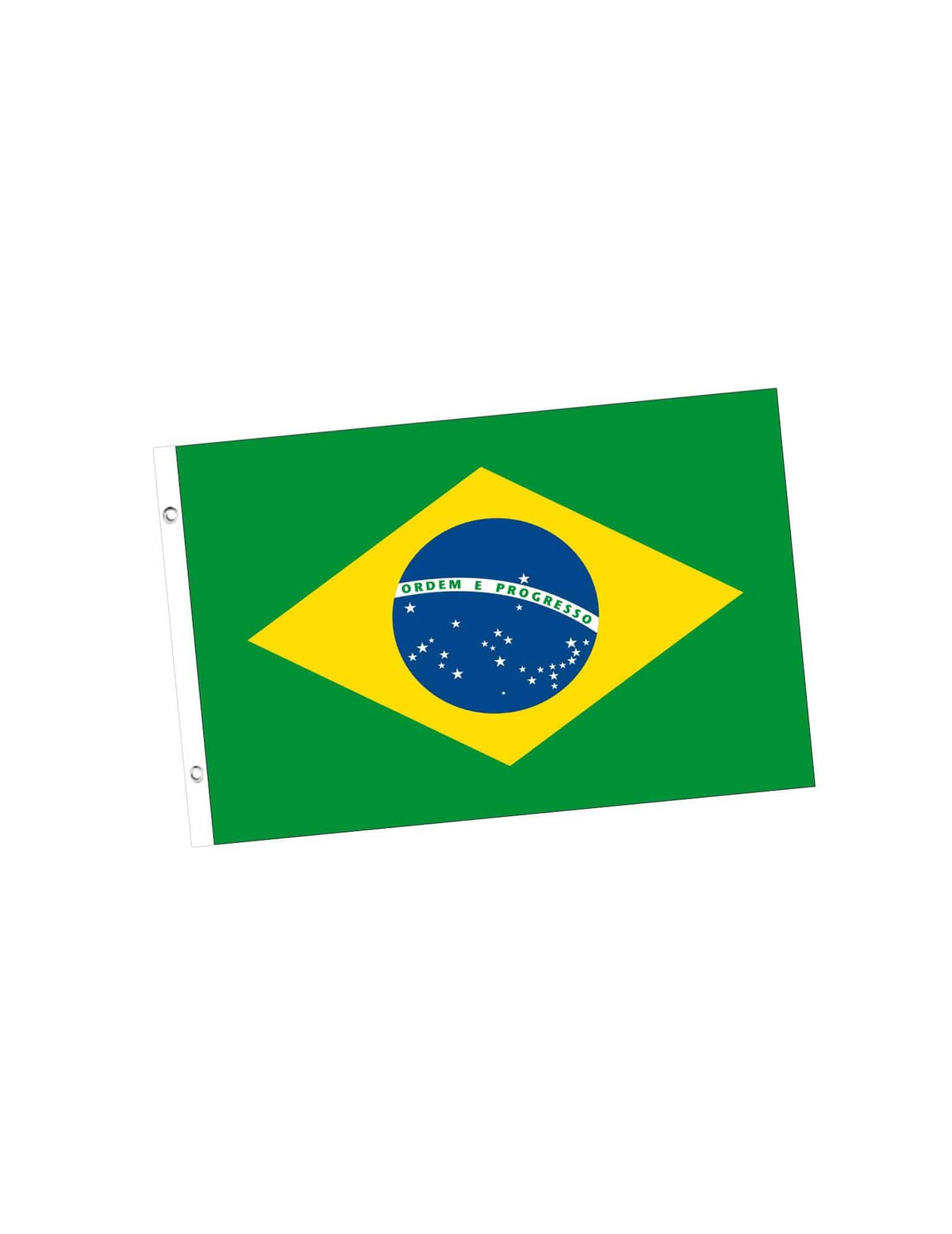 Bandera aficionados de Brasil para fiesta verde amarillo y azul con ojales