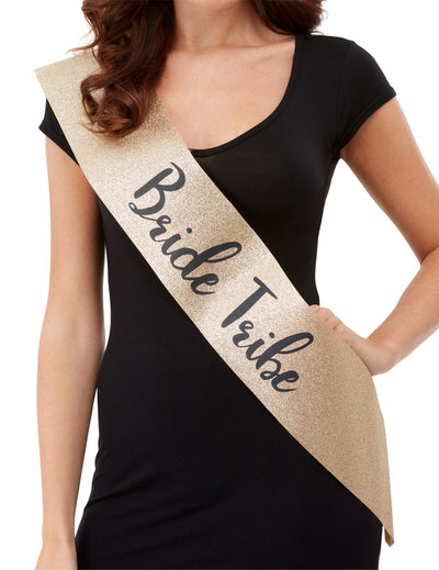 Echarpe Bride Tribe EVJF pour adulte dorée pailletée